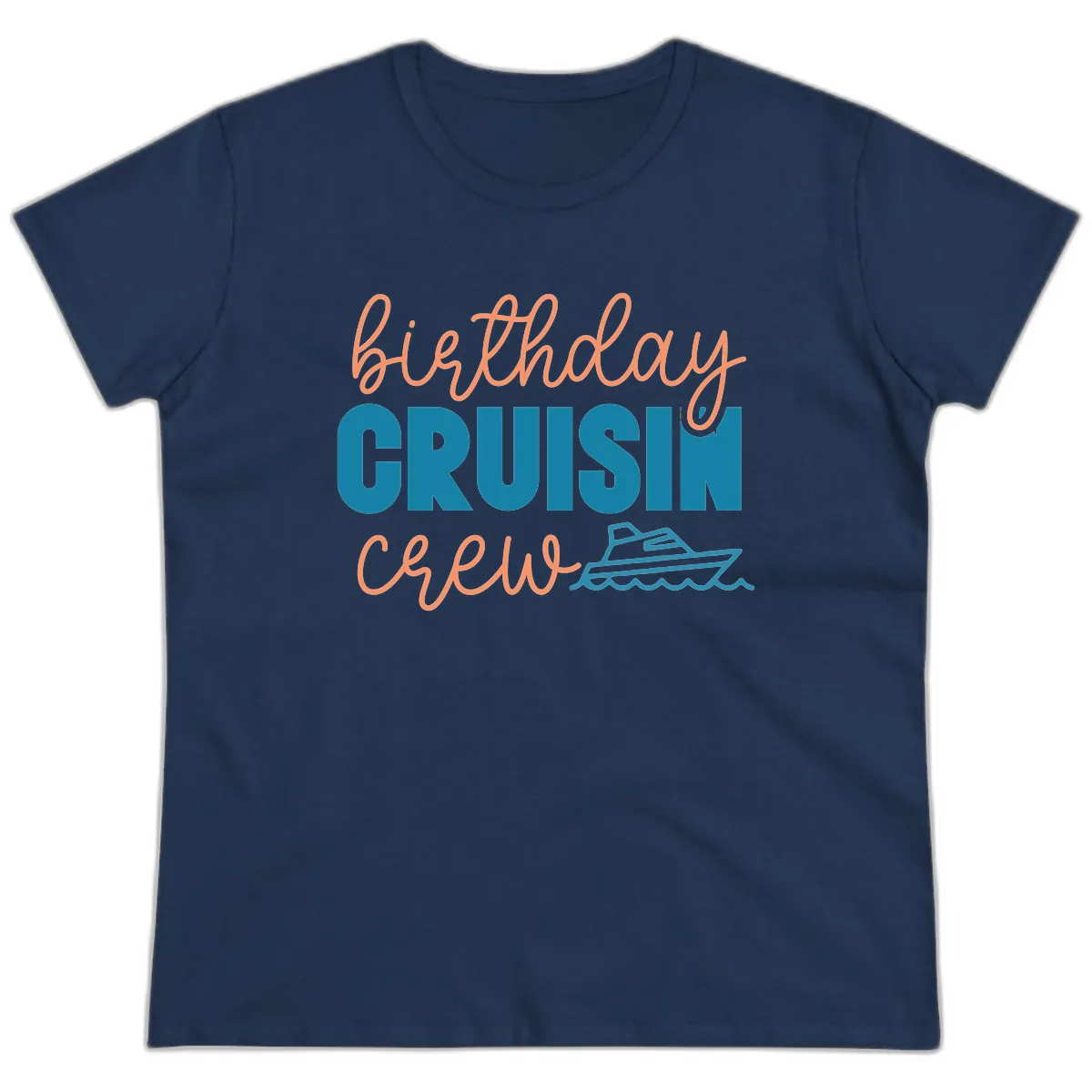Birthday Crushin' Crew Ladies Tee in Navy