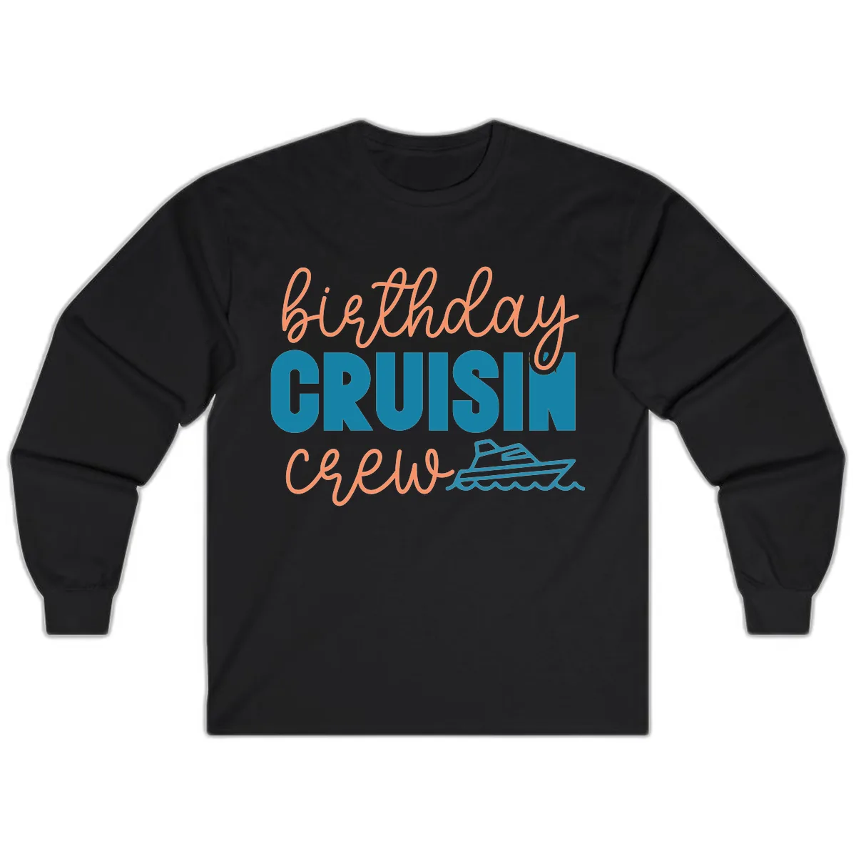 Birthday Crushin' Crew Long Sleeve in Black