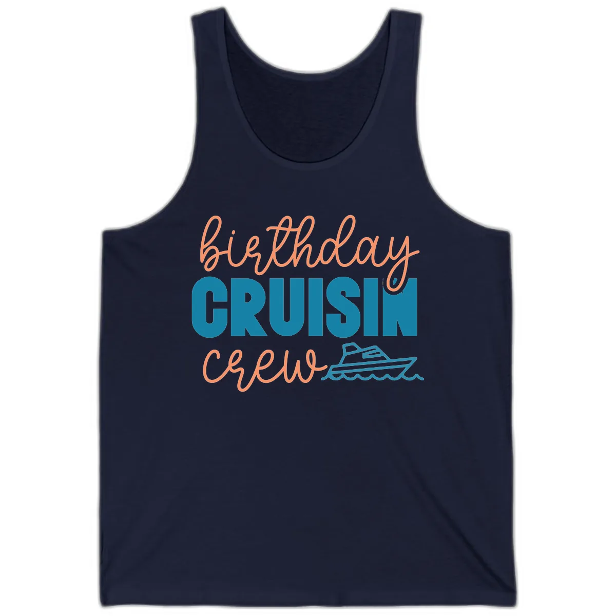 Birthday Crushin' Crew Tank in Navy