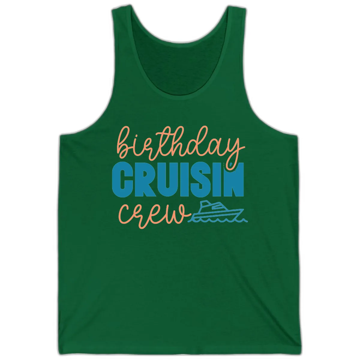 Birthday Crushin' Crew Tank in Kelly
