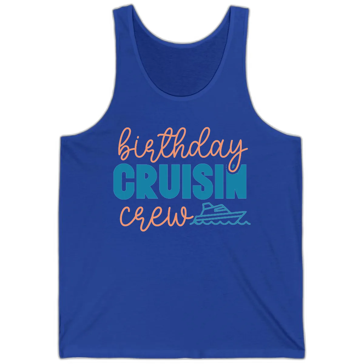 Birthday Crushin' Crew Tank in True Royal