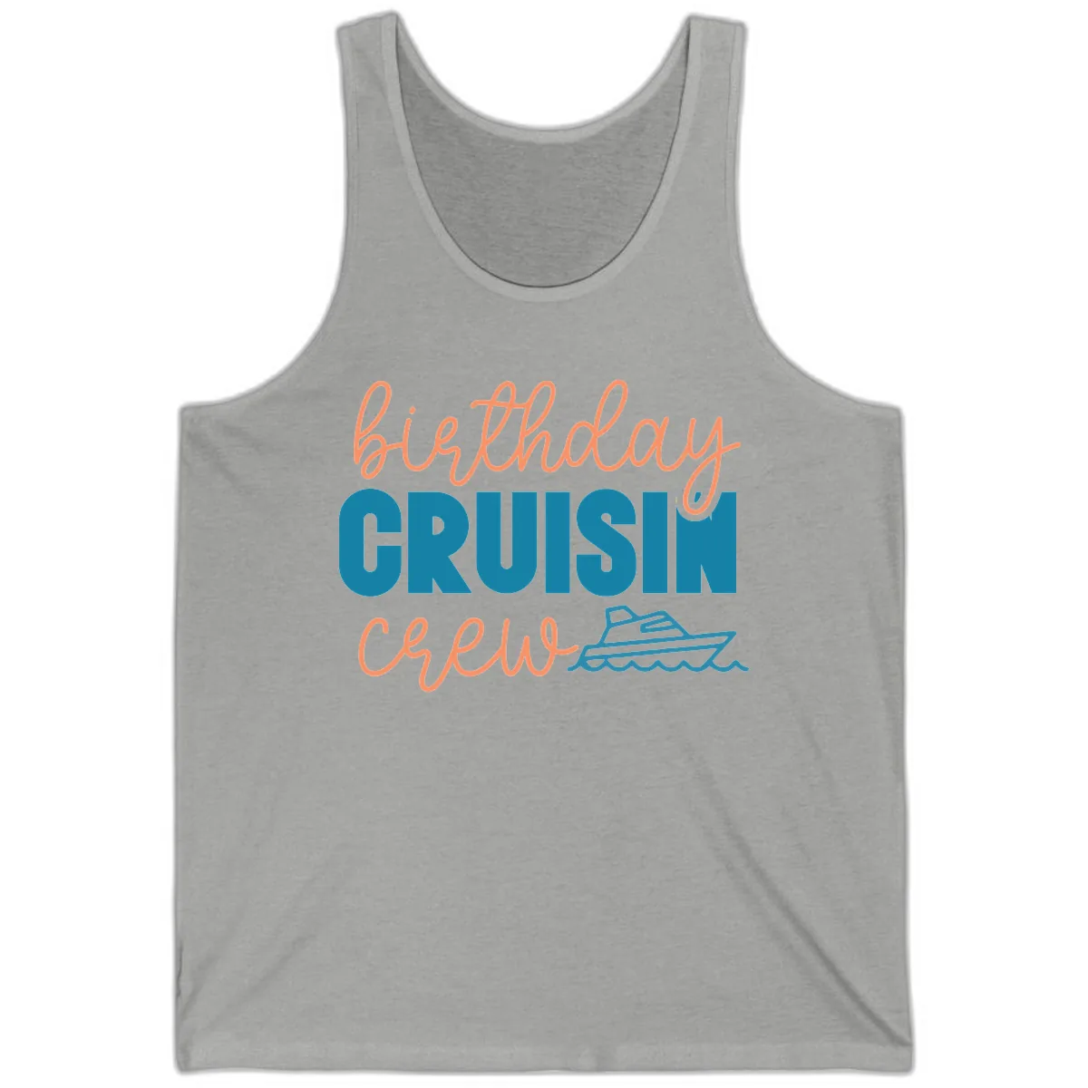 Birthday Crushin' Crew Tank in Athletic Heather