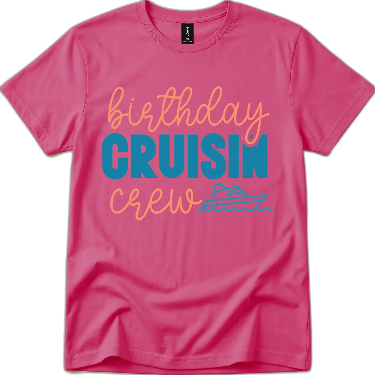 Birthday Crushin' Crew T-Shirt in Heliconia