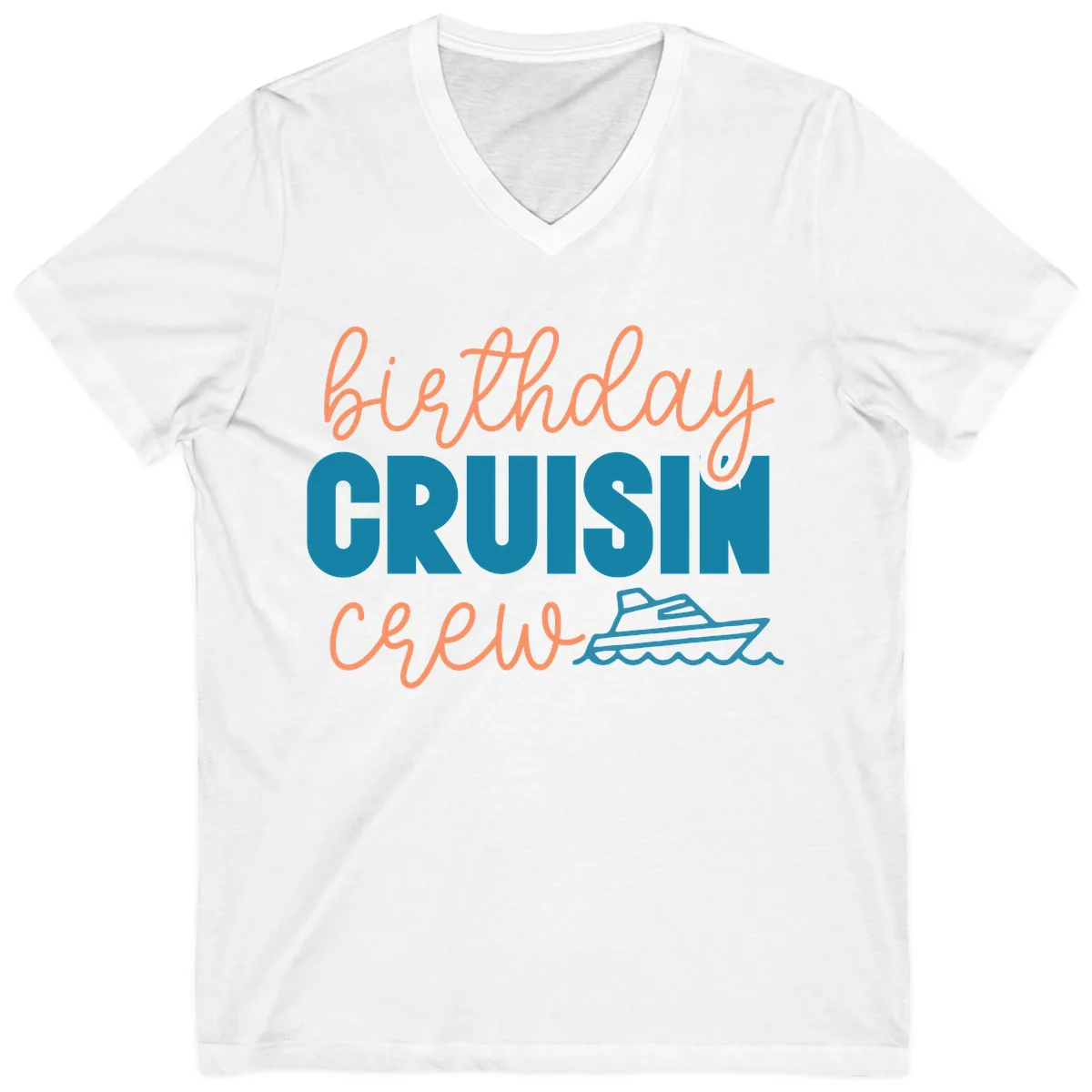 Birthday Crushin' Crew V-Neck in White
