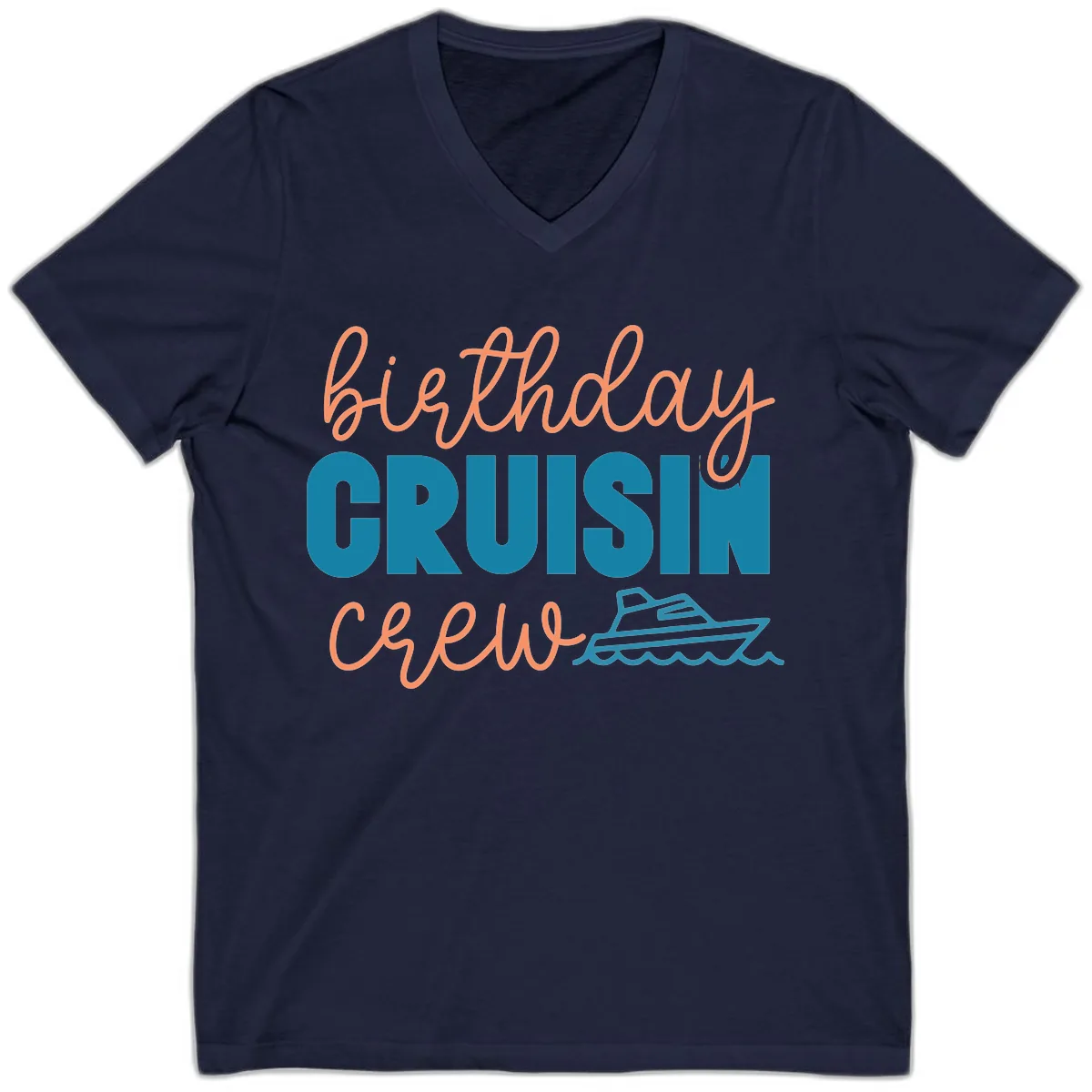 Birthday Crushin' Crew V-Neck in Navy