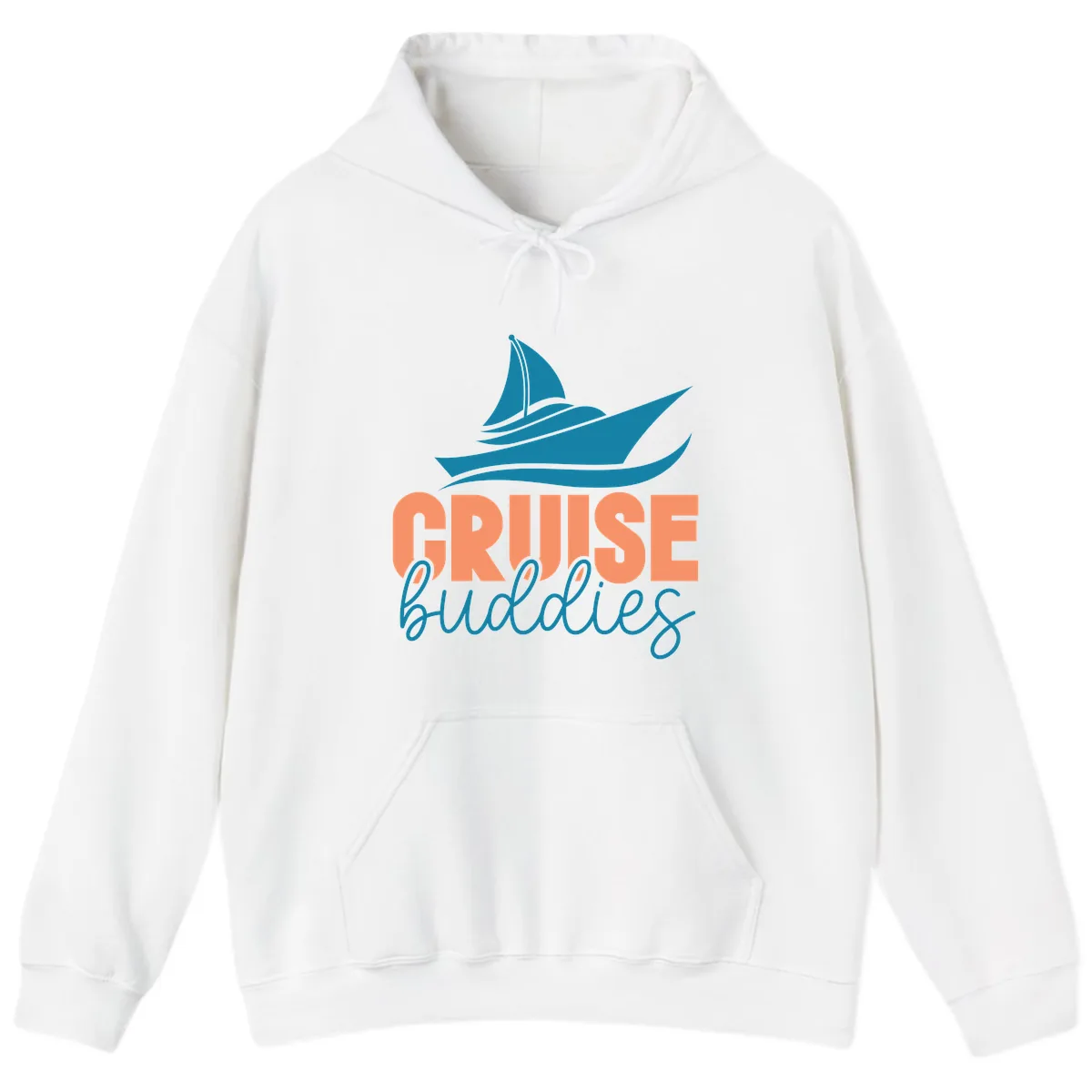 Cruise Buddies Ship Design Hoodie in White