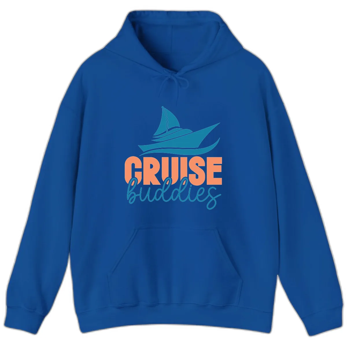 Cruise Buddies Ship Design Hoodie in Royal