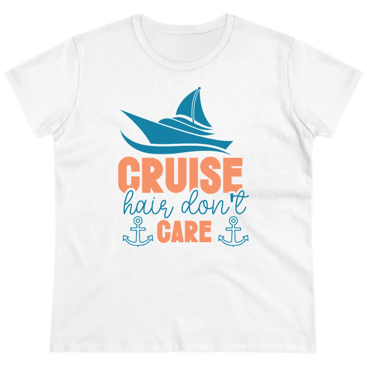 Cruise Hair Don't Care Ladies Tee in White