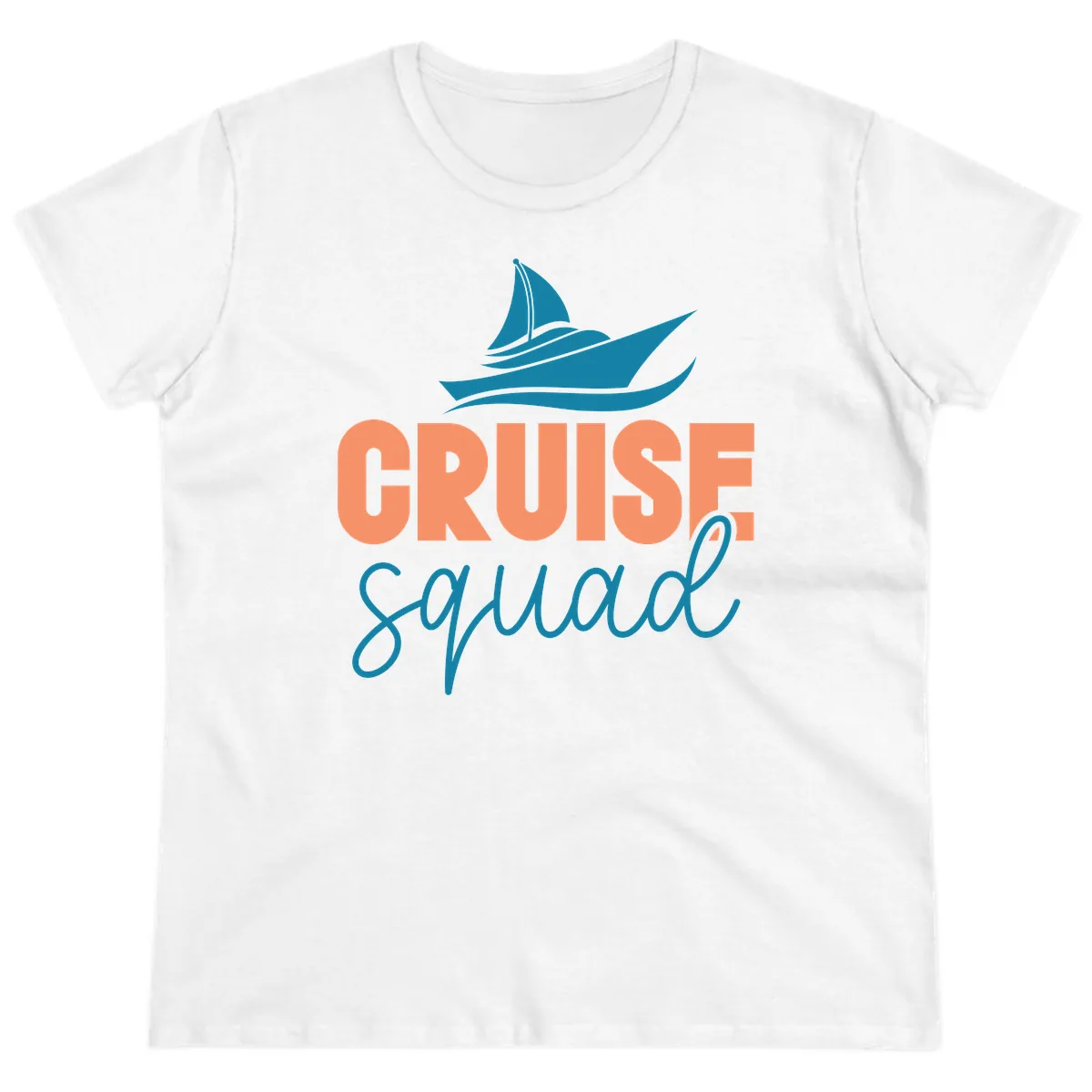 Cruise Squad Sailboat Ladies Tee in White