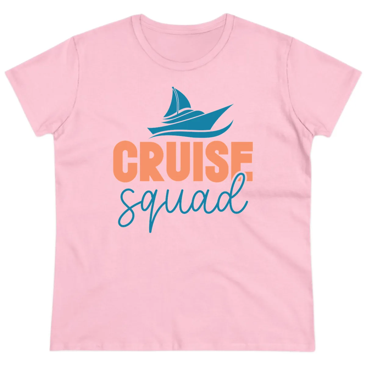 Cruise Squad Sailboat Ladies Tee in Light Pink