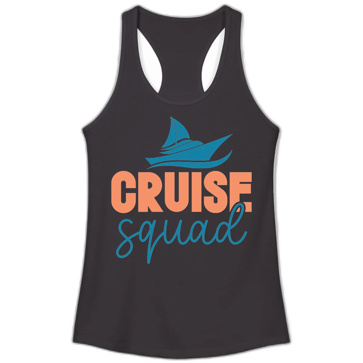Cruise Squad Sailboat Ladies Tank in Black