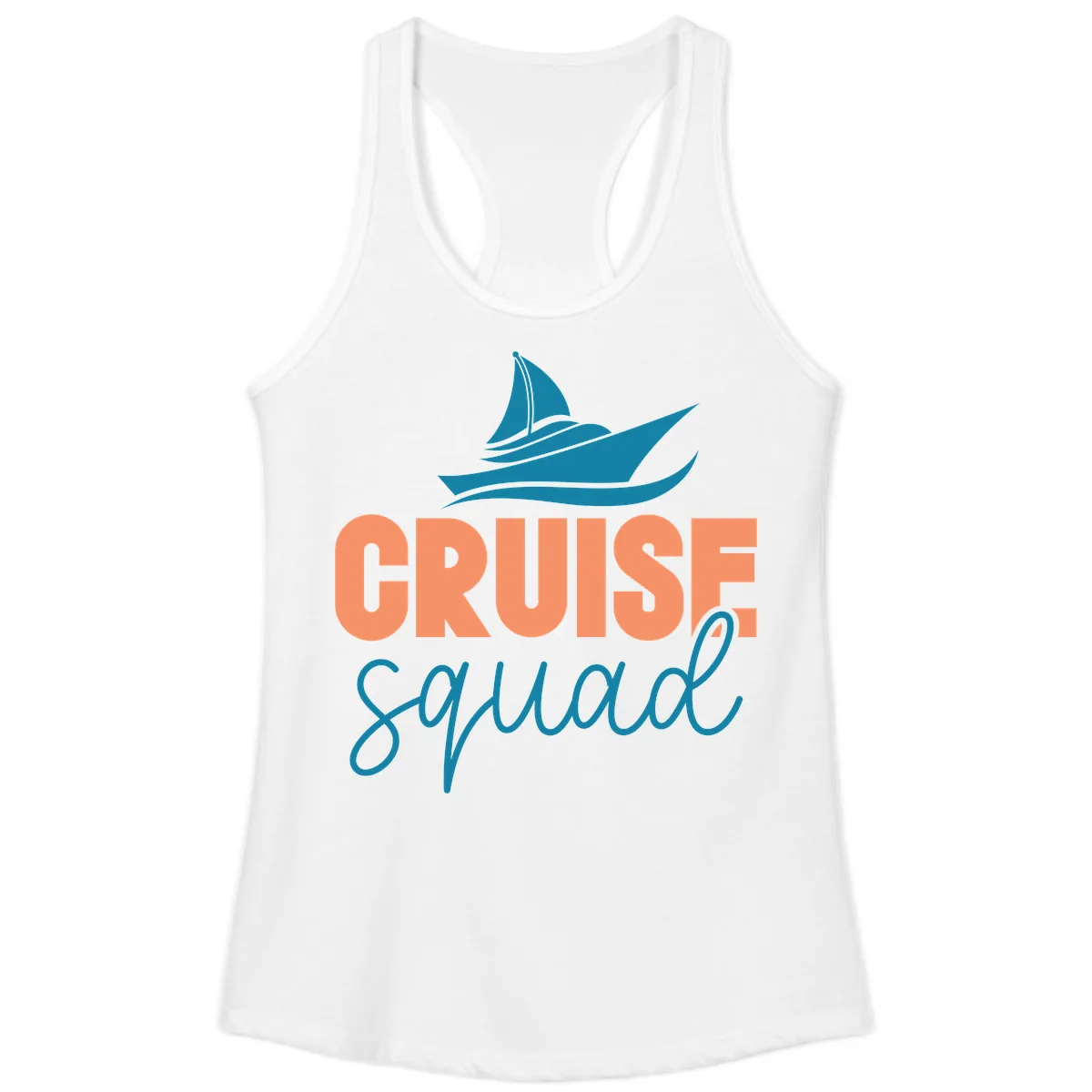 Cruise Squad Sailboat Ladies Tank in White