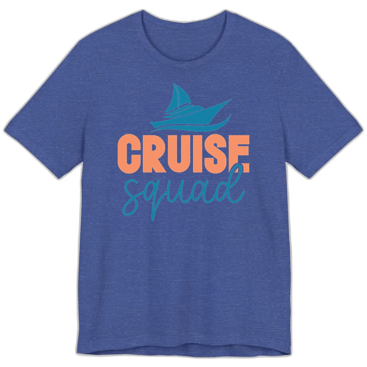 Cruise Squad Sailboat Premium T-Shirt in Heather True Royal