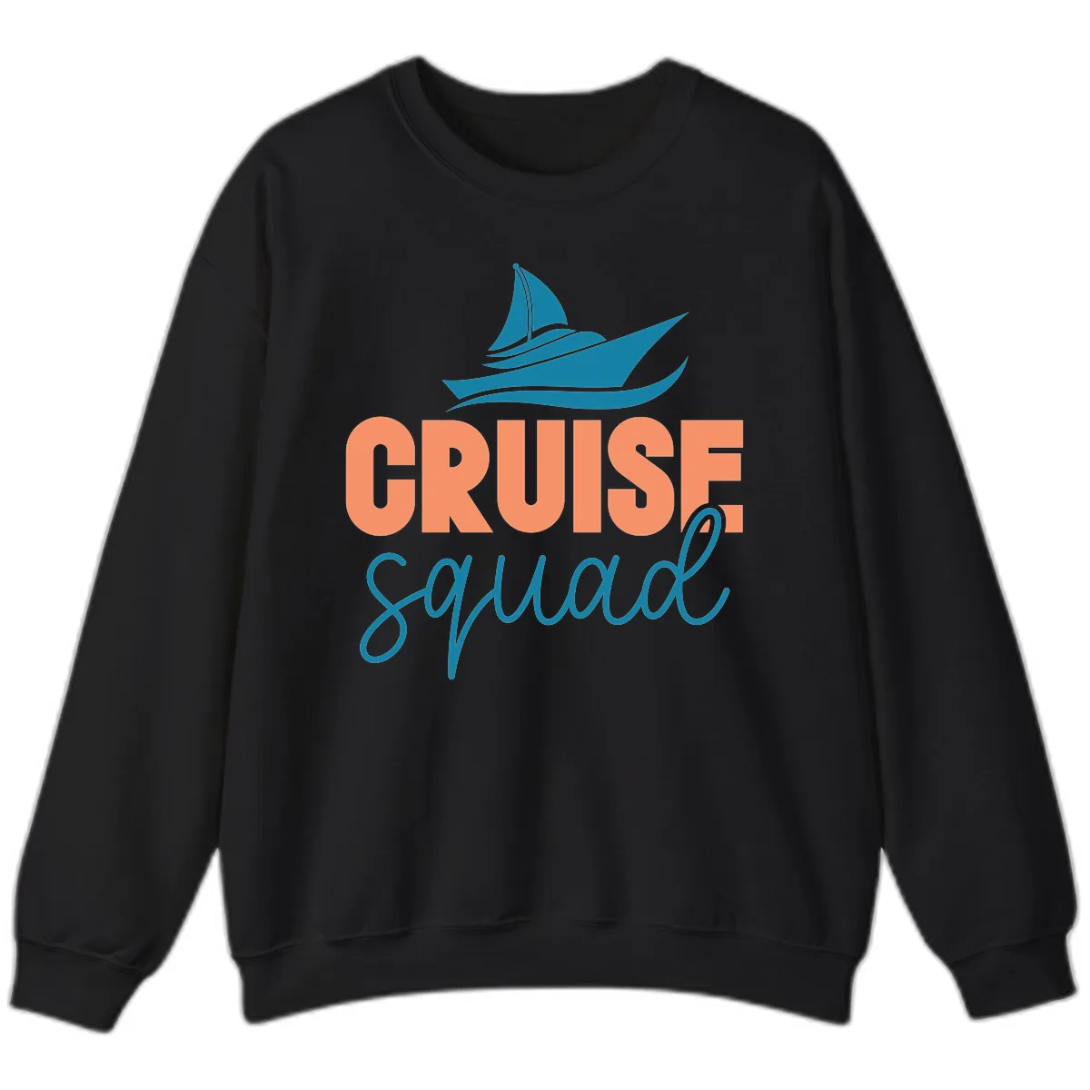 Cruise Squad Sailboat Sweatshirt in Black