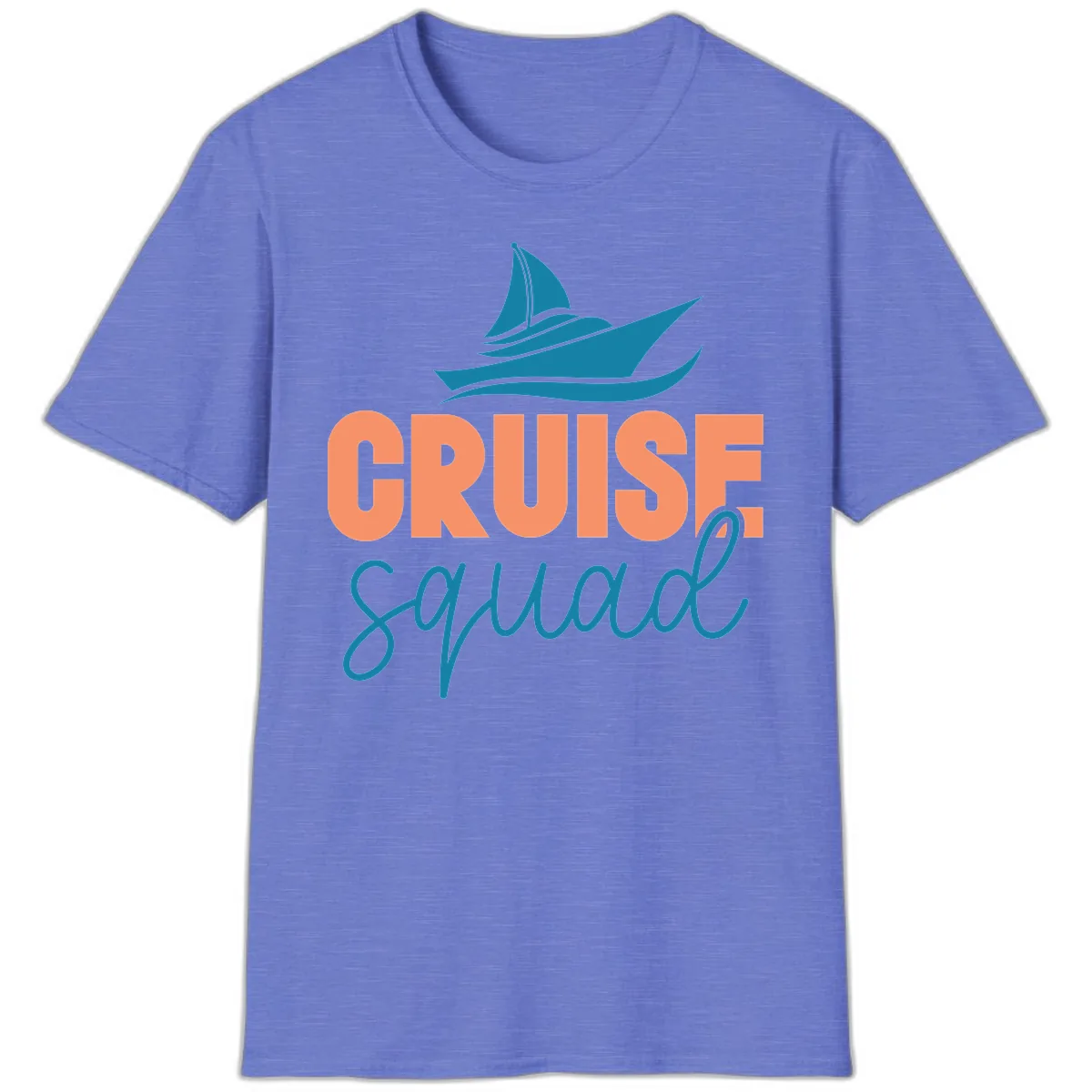 Cruise Squad Sailboat T-Shirt in Heather Royal