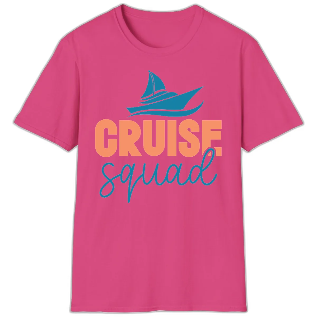 Cruise Squad Sailboat T-Shirt in Heliconia