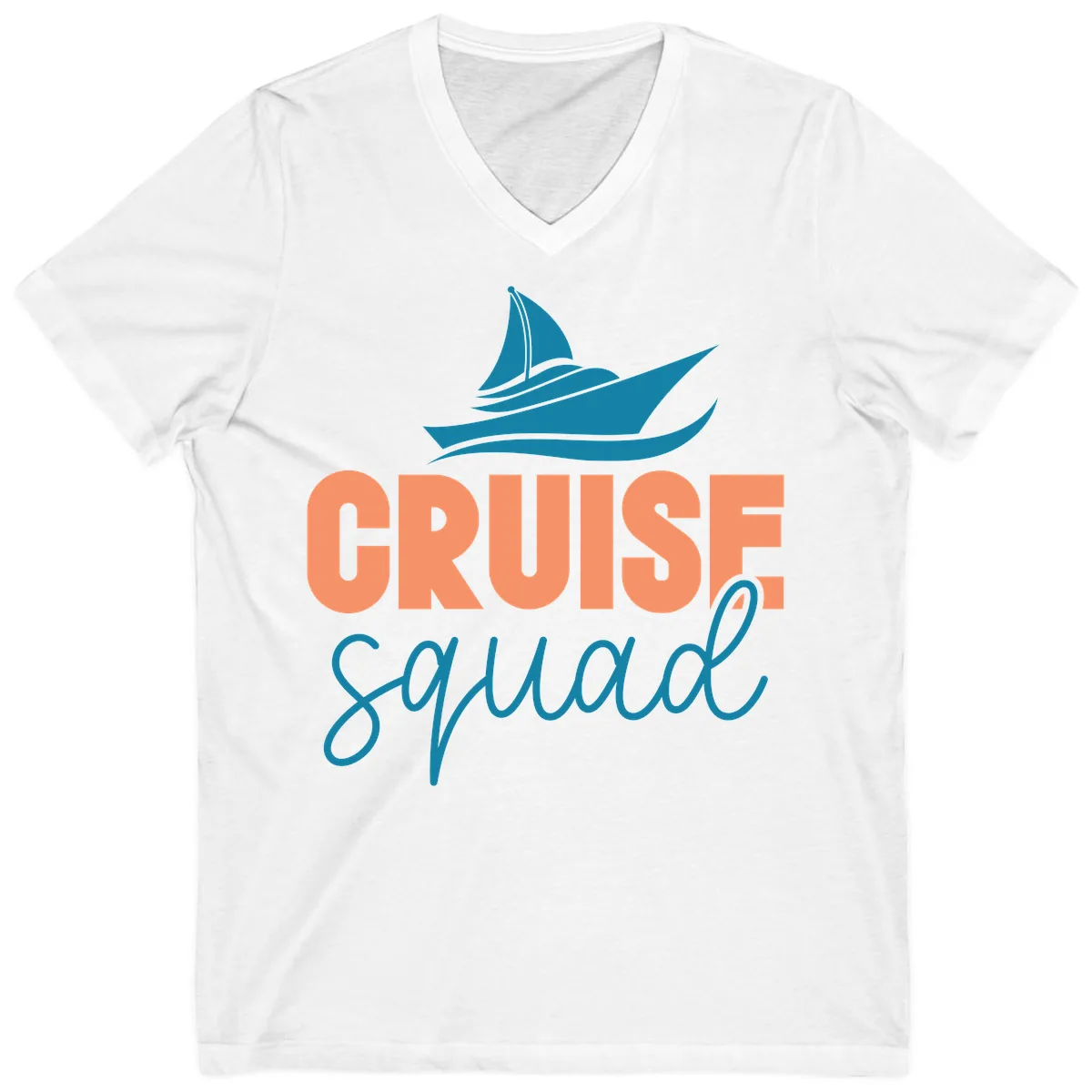 Cruise Squad Sailboat V-Neck in White