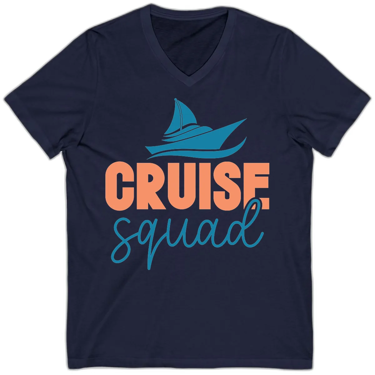 Cruise Squad Sailboat V-Neck in Navy