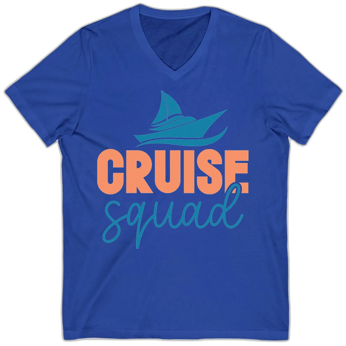 Cruise Squad Sailboat V-Neck in True Royal