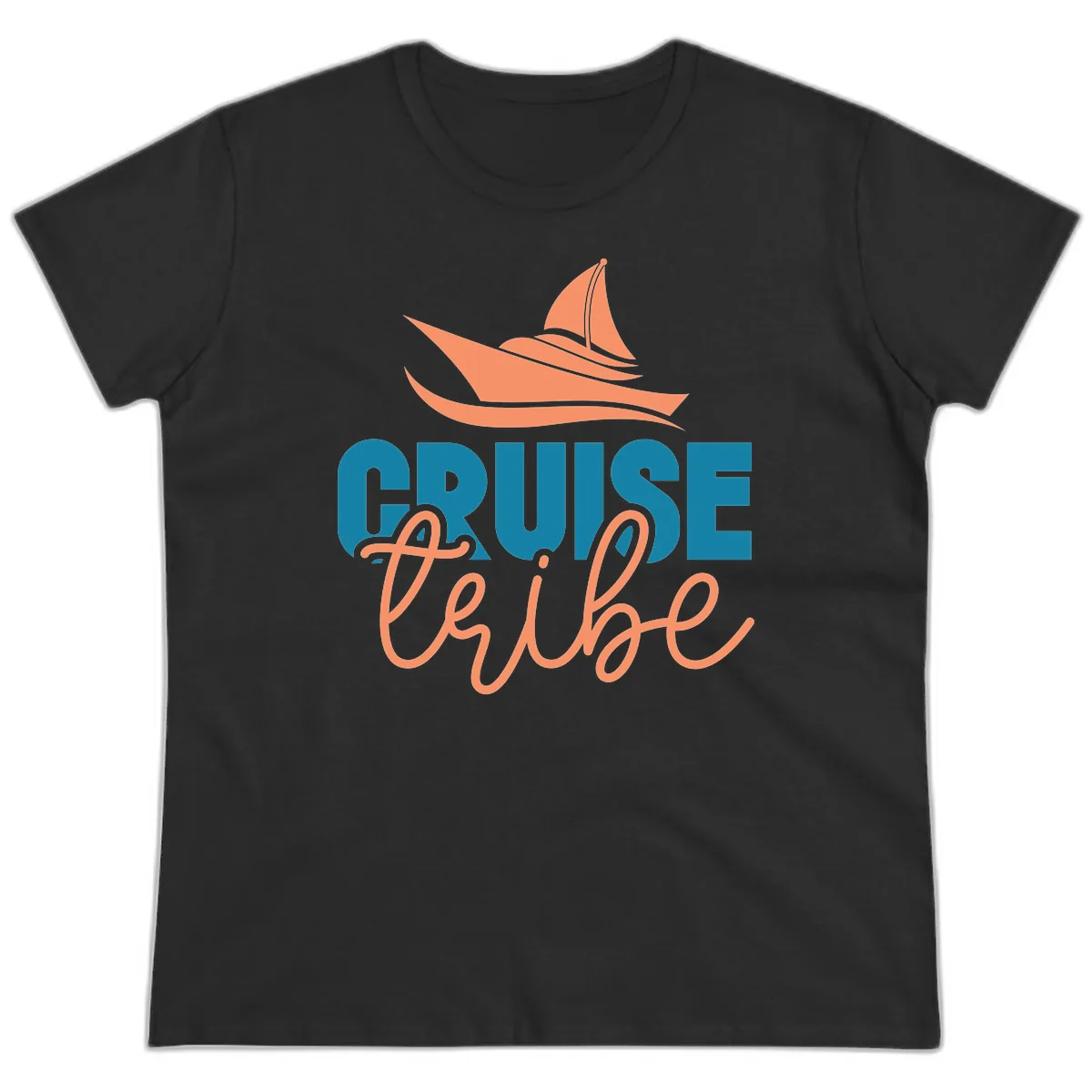 Cruise Vibe Ladies Tee in Black