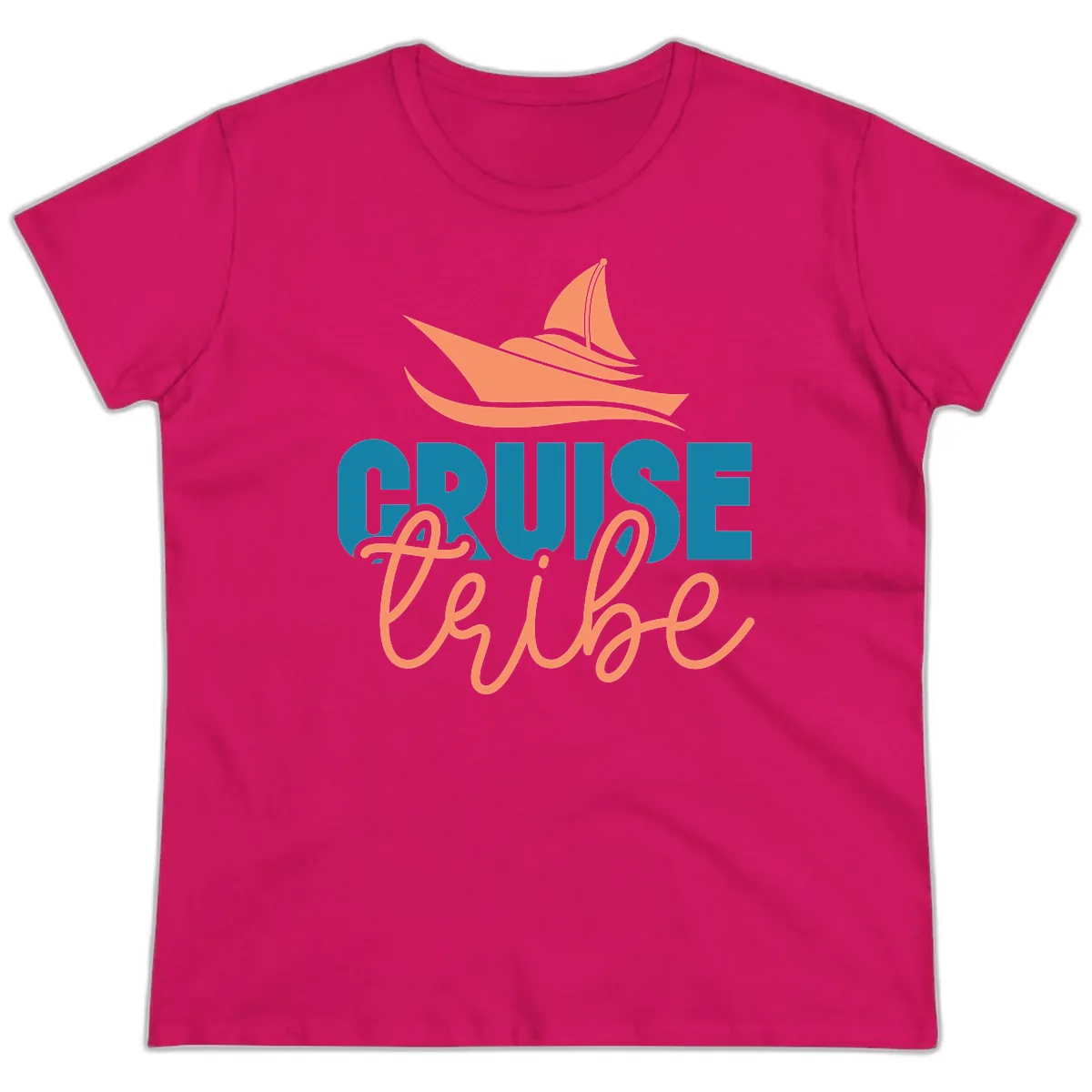 Cruise Vibe Ladies Tee in Heliconia