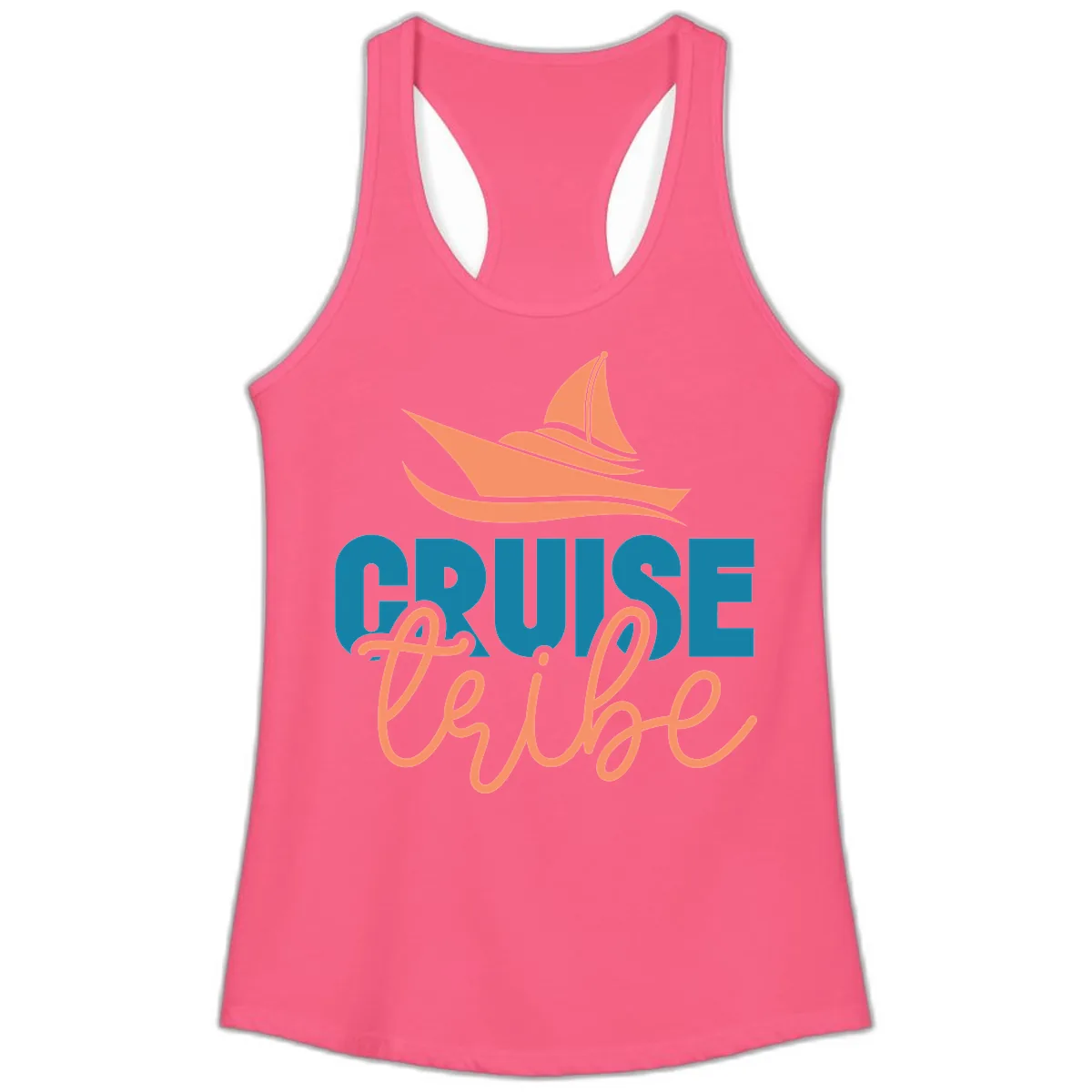 Cruise Vibe Ladies Tank in Solid Hot Pink