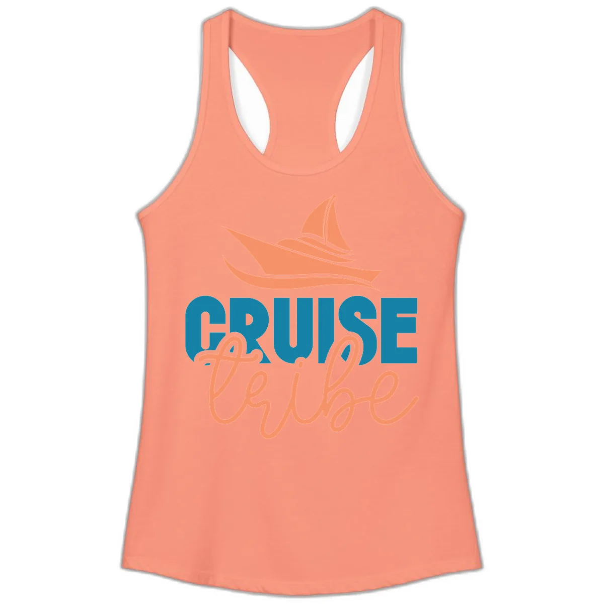 Cruise Vibe Ladies Tank in Solid Light Orange