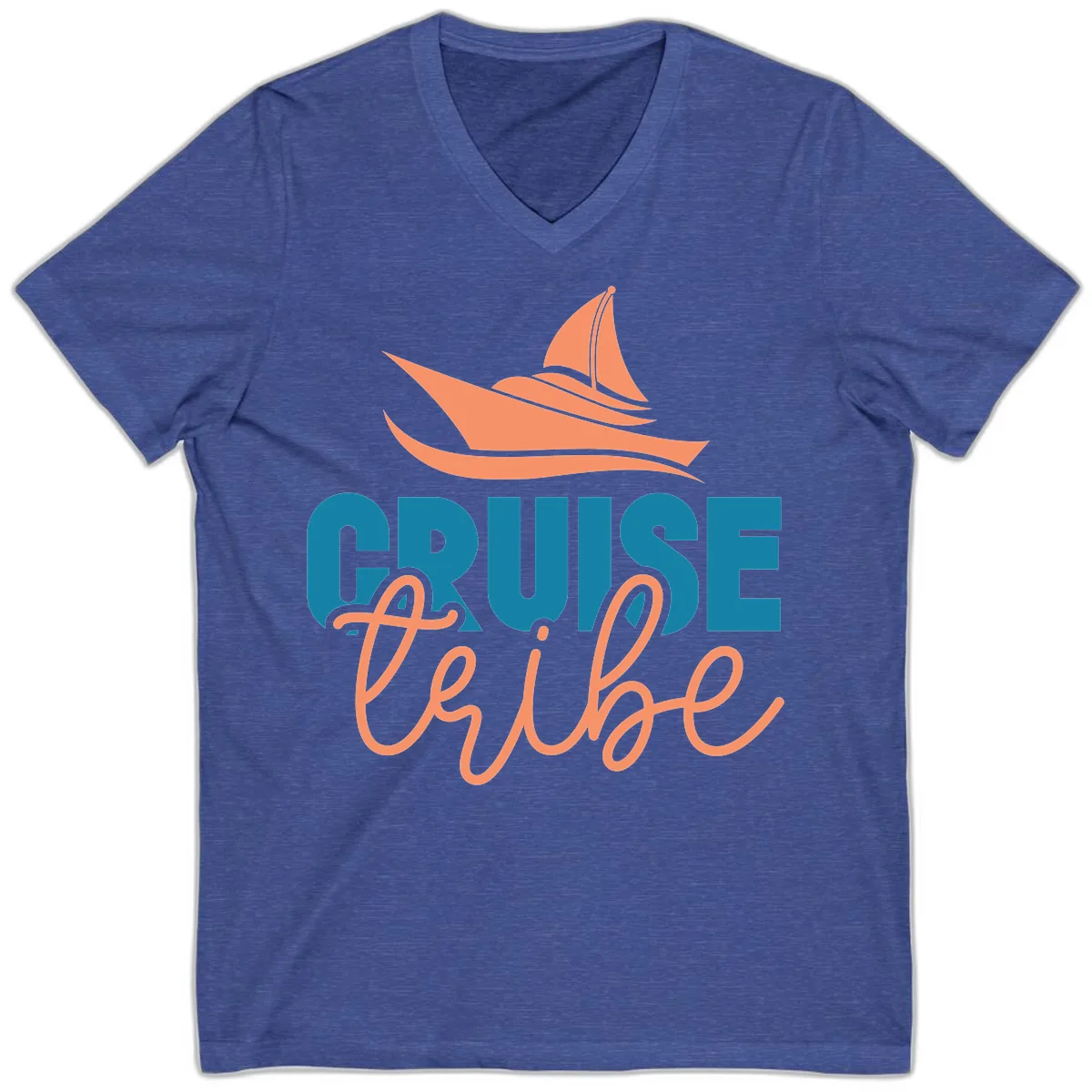 Cruise Vibe V-Neck in Heather True Royal