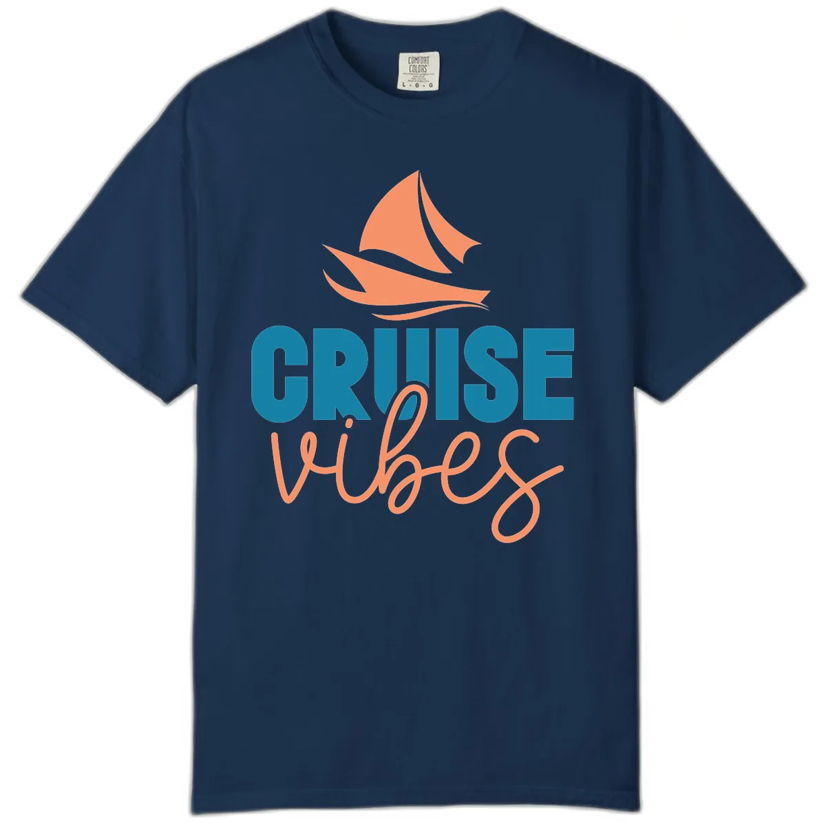 Cruise Vibes Sailing Design Comfort Color in Navy