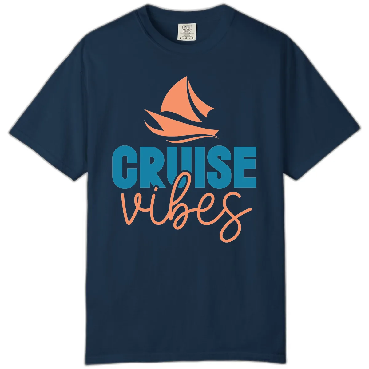 Cruise Vibes Sailing Design Comfort Color in True Navy