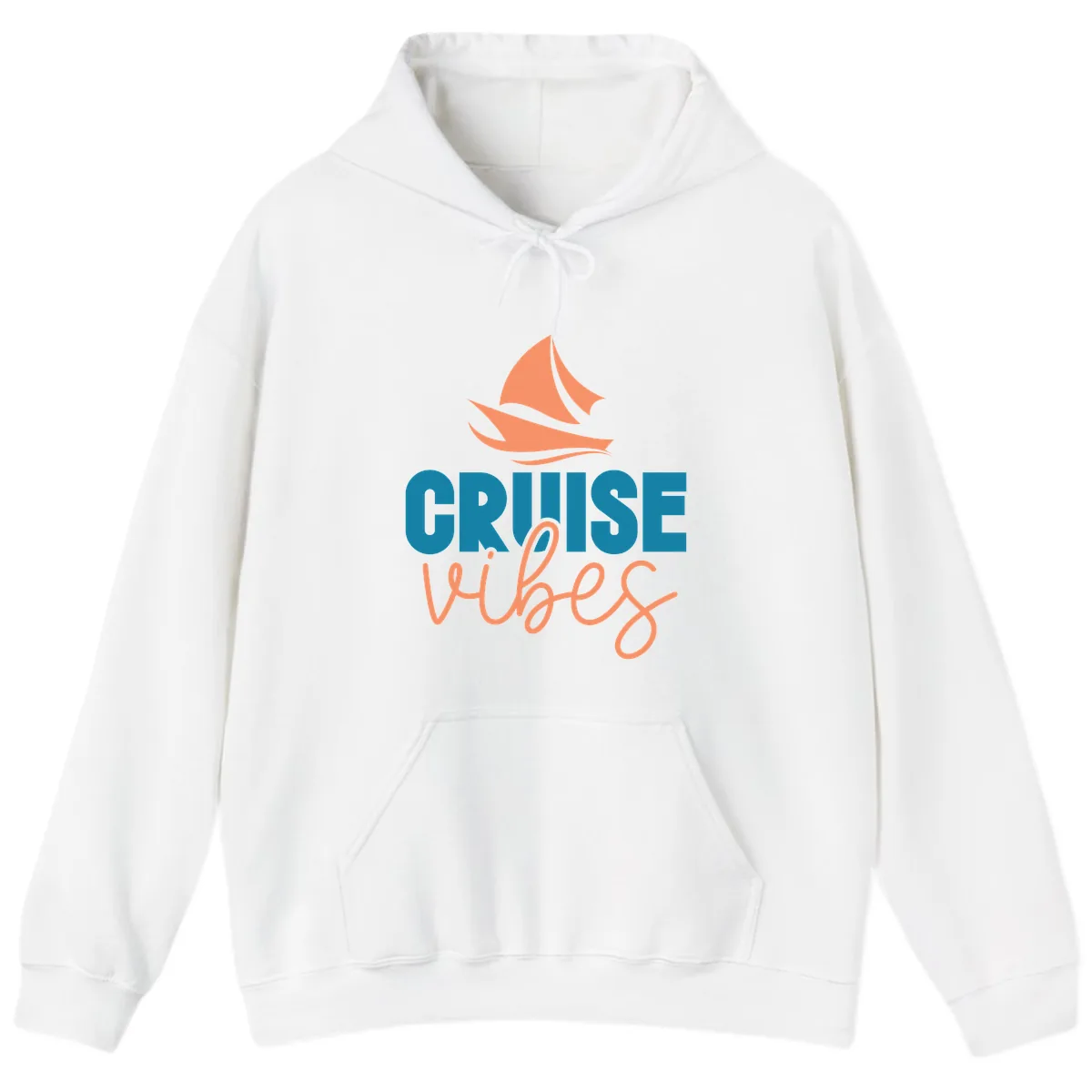 Cruise Vibes Sailing Design Hoodie in White