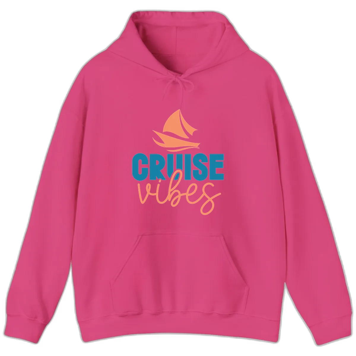 Cruise Vibes Sailing Design Hoodie in Heliconia