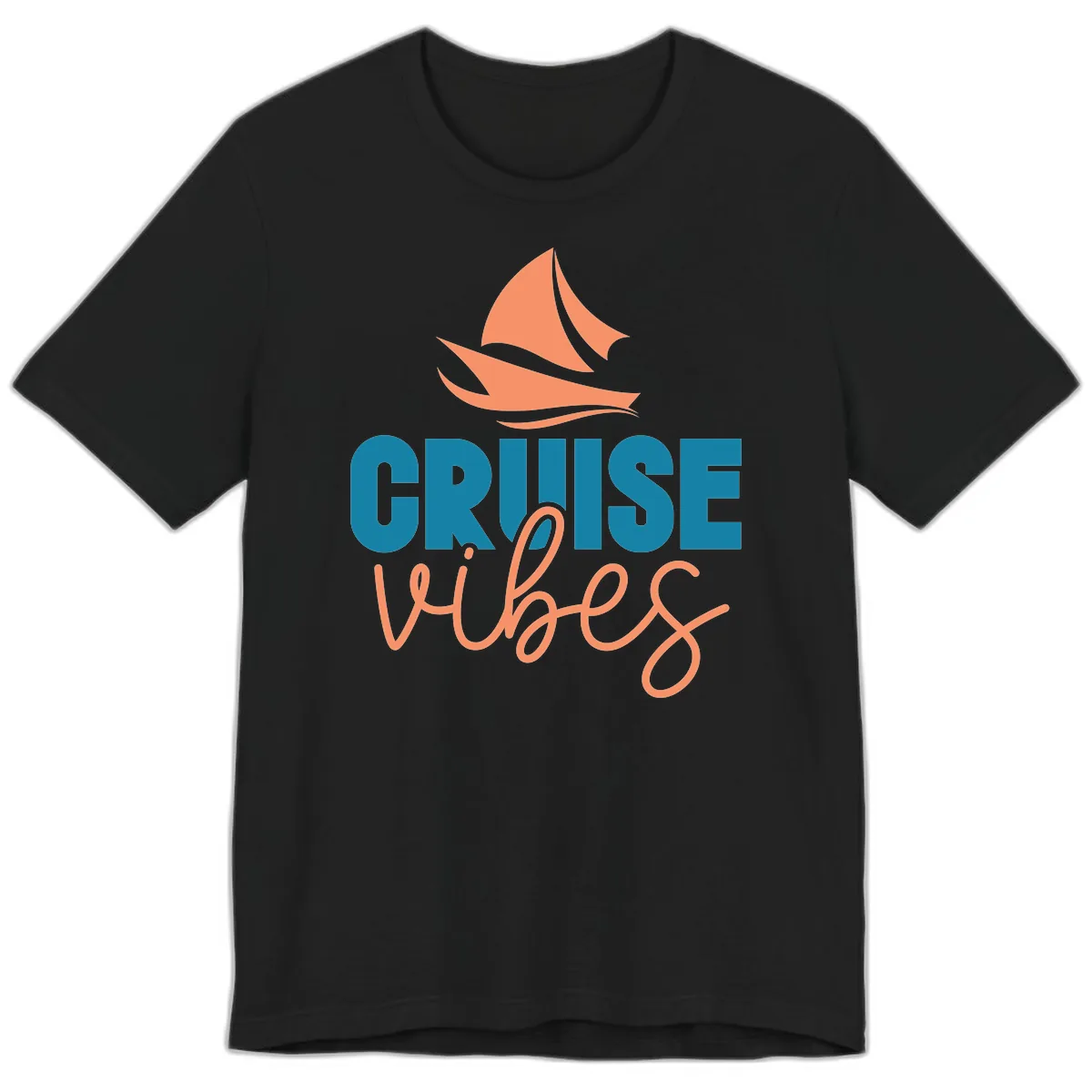 Cruise Vibes Sailing Design Premium T-Shirt in Black