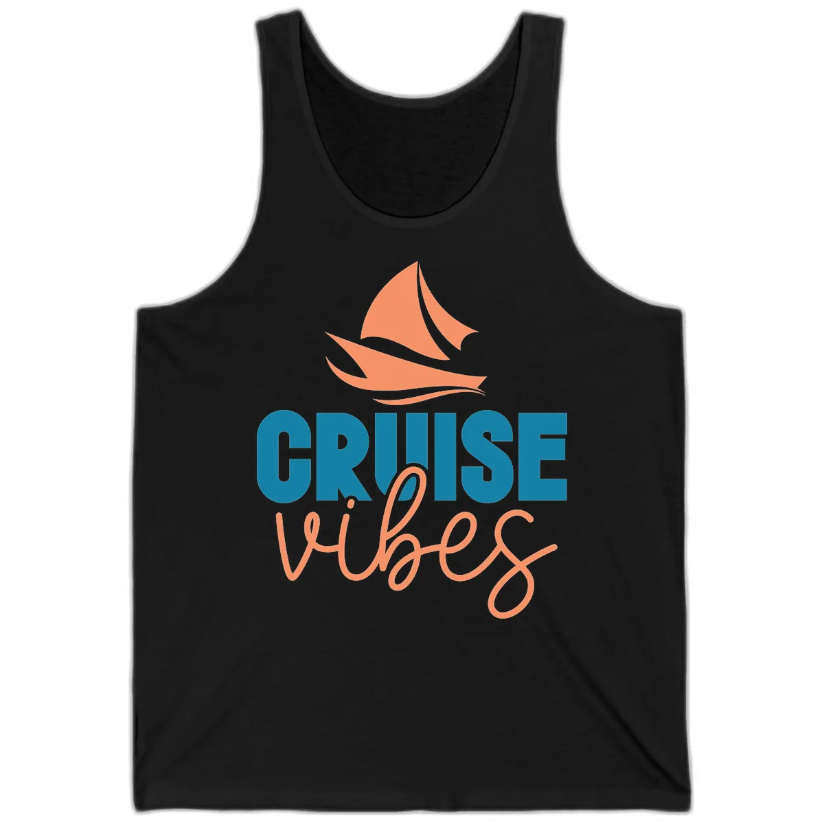 Cruise Vibes Sailing Design Tank in Black