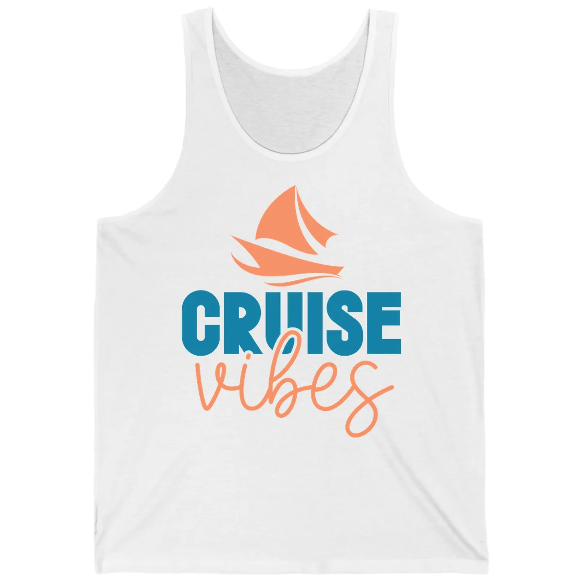 Cruise Vibes Sailing Design Tank in White