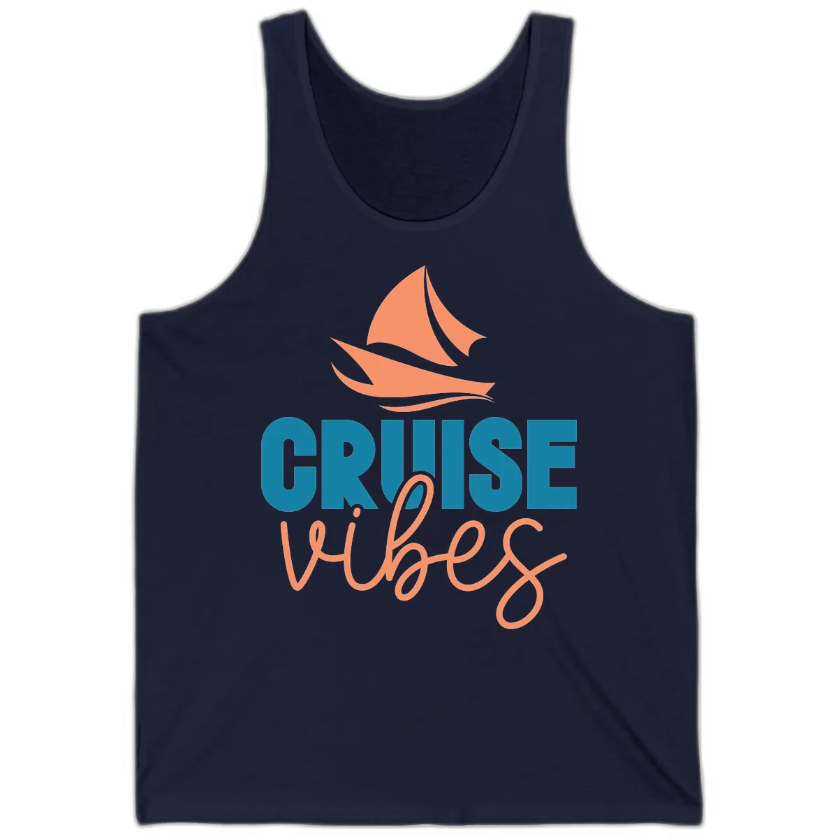 Cruise Vibes Sailing Design Tank in Navy