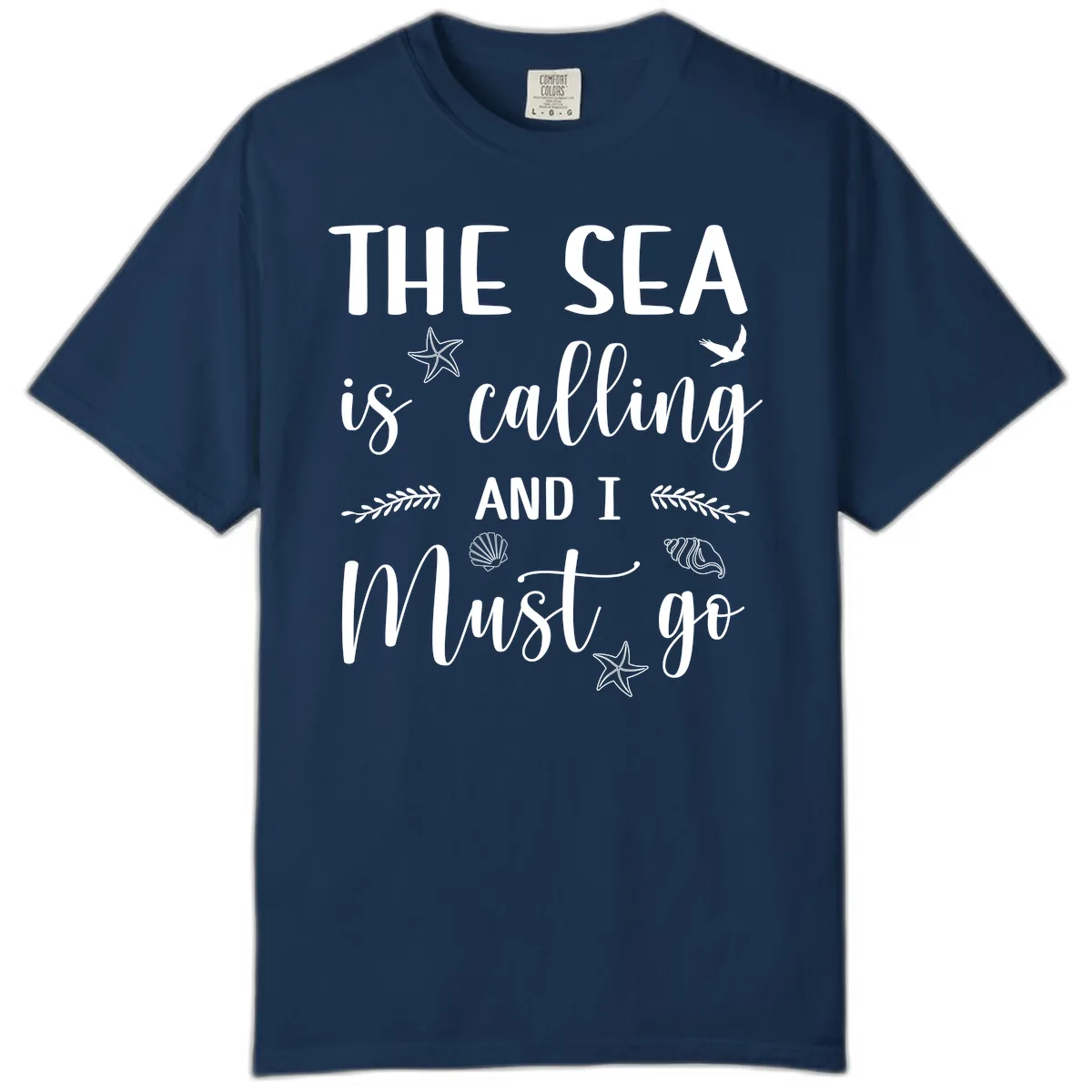 The Sea Is Calling Comfort Color in Navy