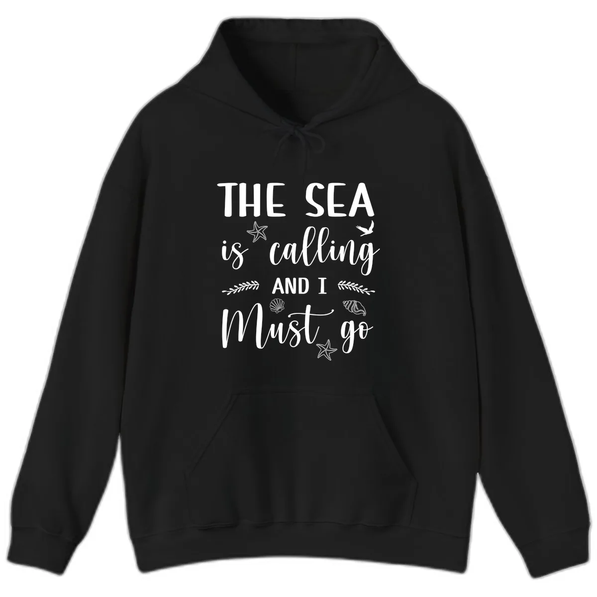 The Sea Is Calling Hoodie in Black