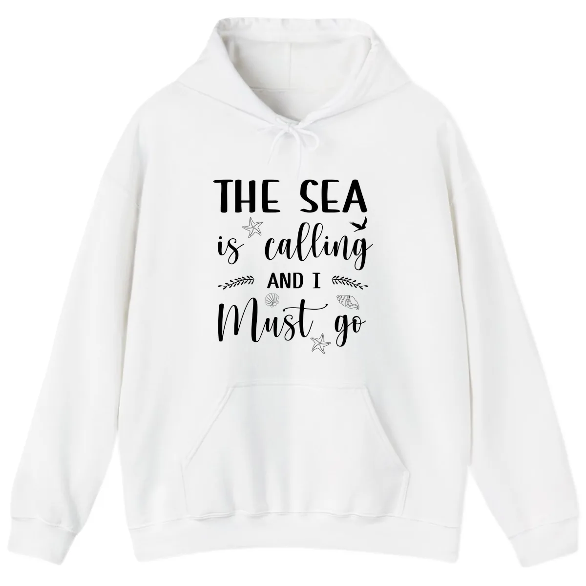 The Sea Is Calling Hoodie in White