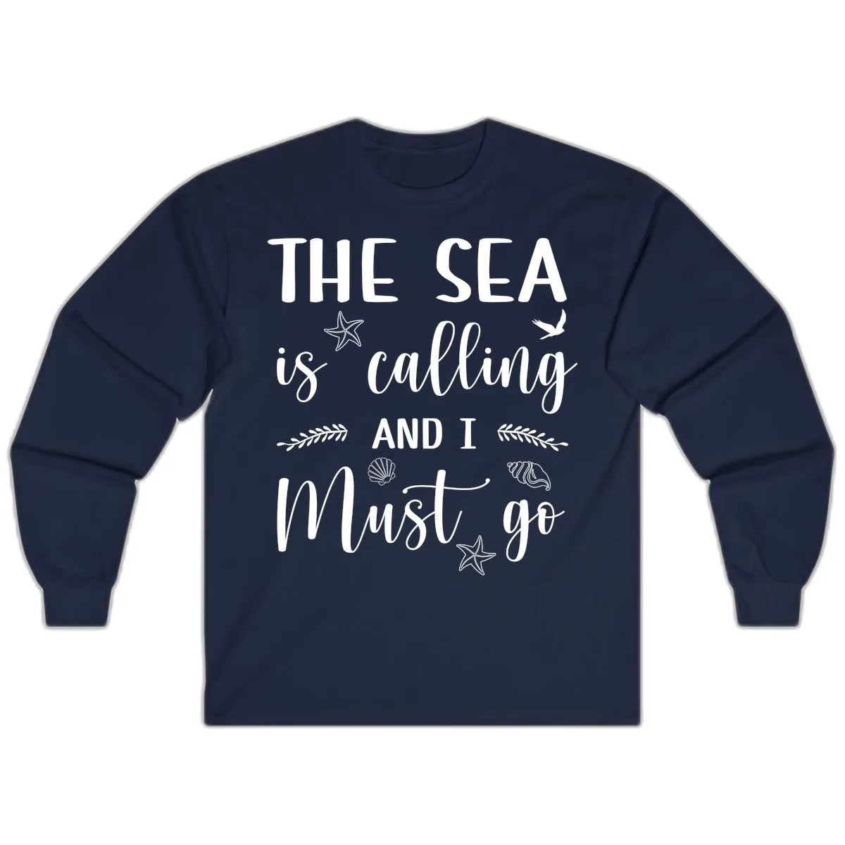 The Sea Is Calling Long Sleeve in Navy