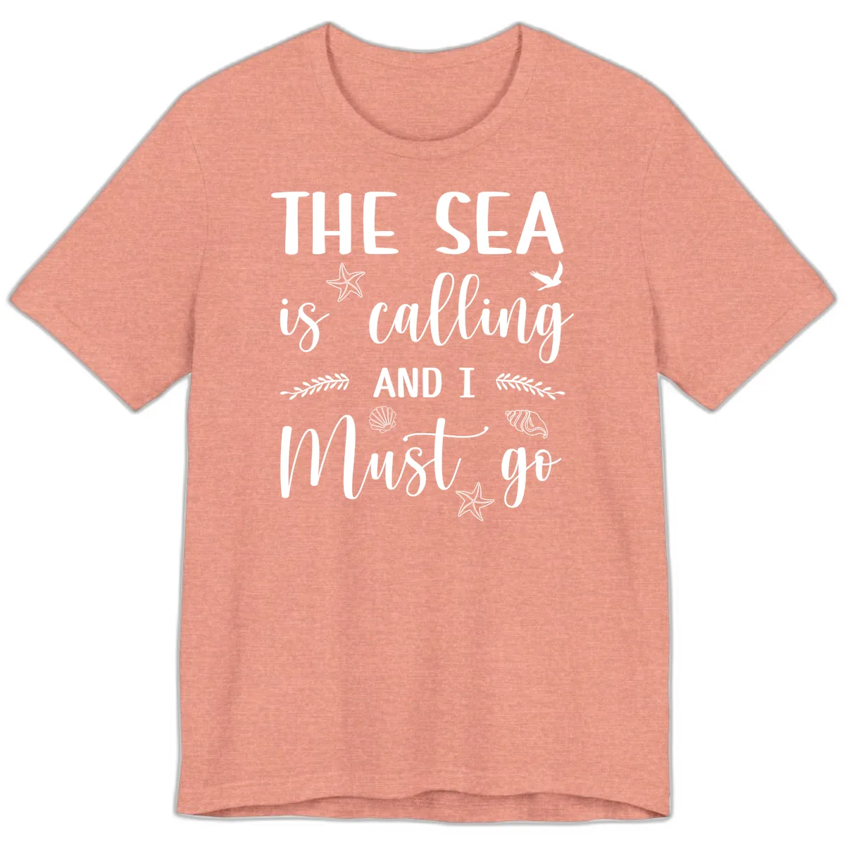The Sea Is Calling Premium T-Shirt in Heather Sunset