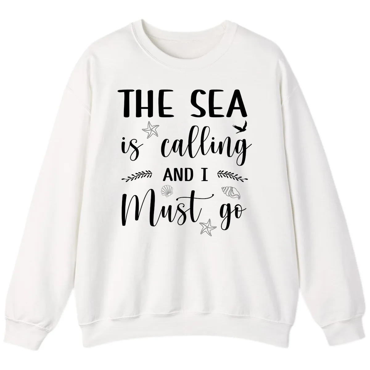 The Sea Is Calling Sweatshirt in White