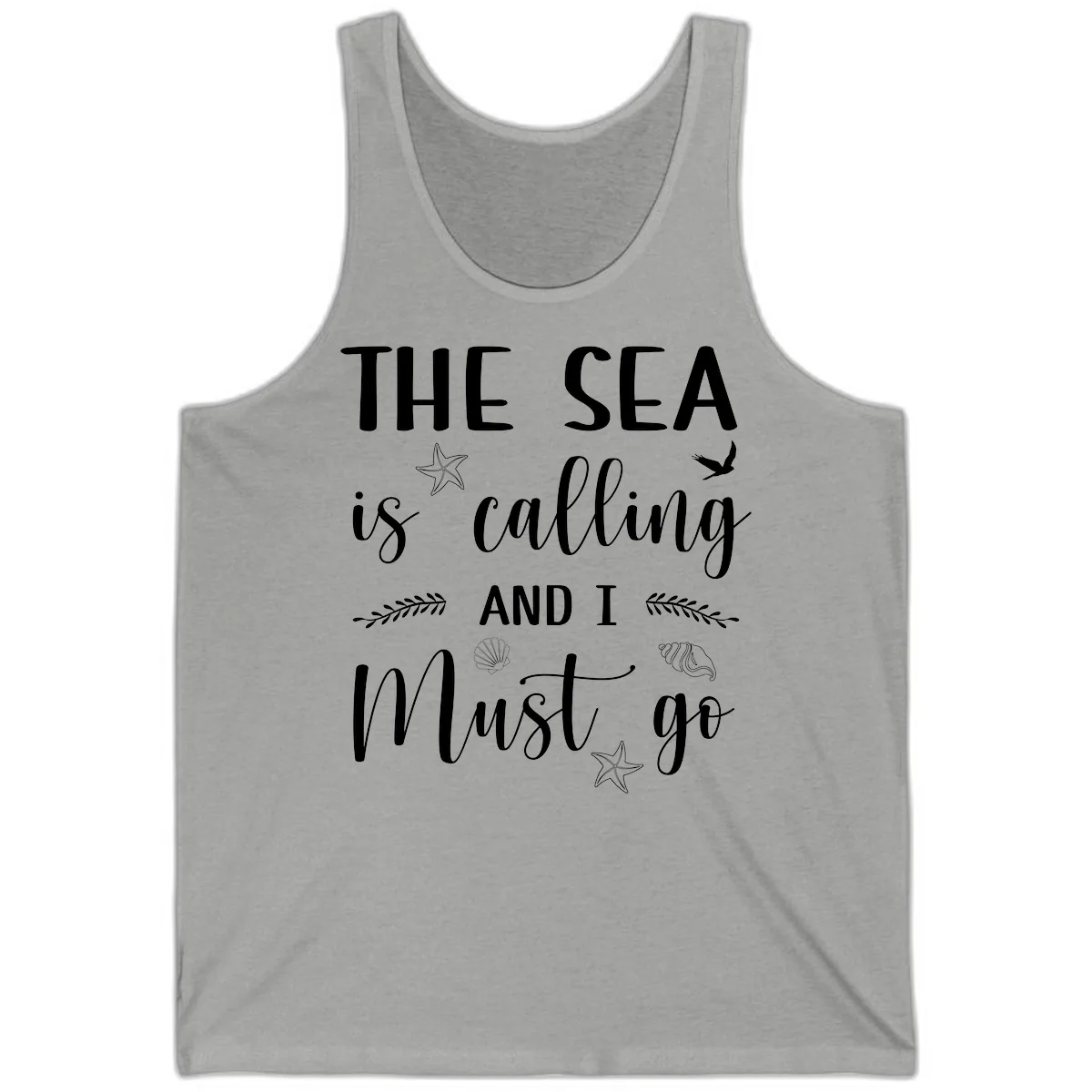 The Sea Is Calling Tank in Athletic Heather
