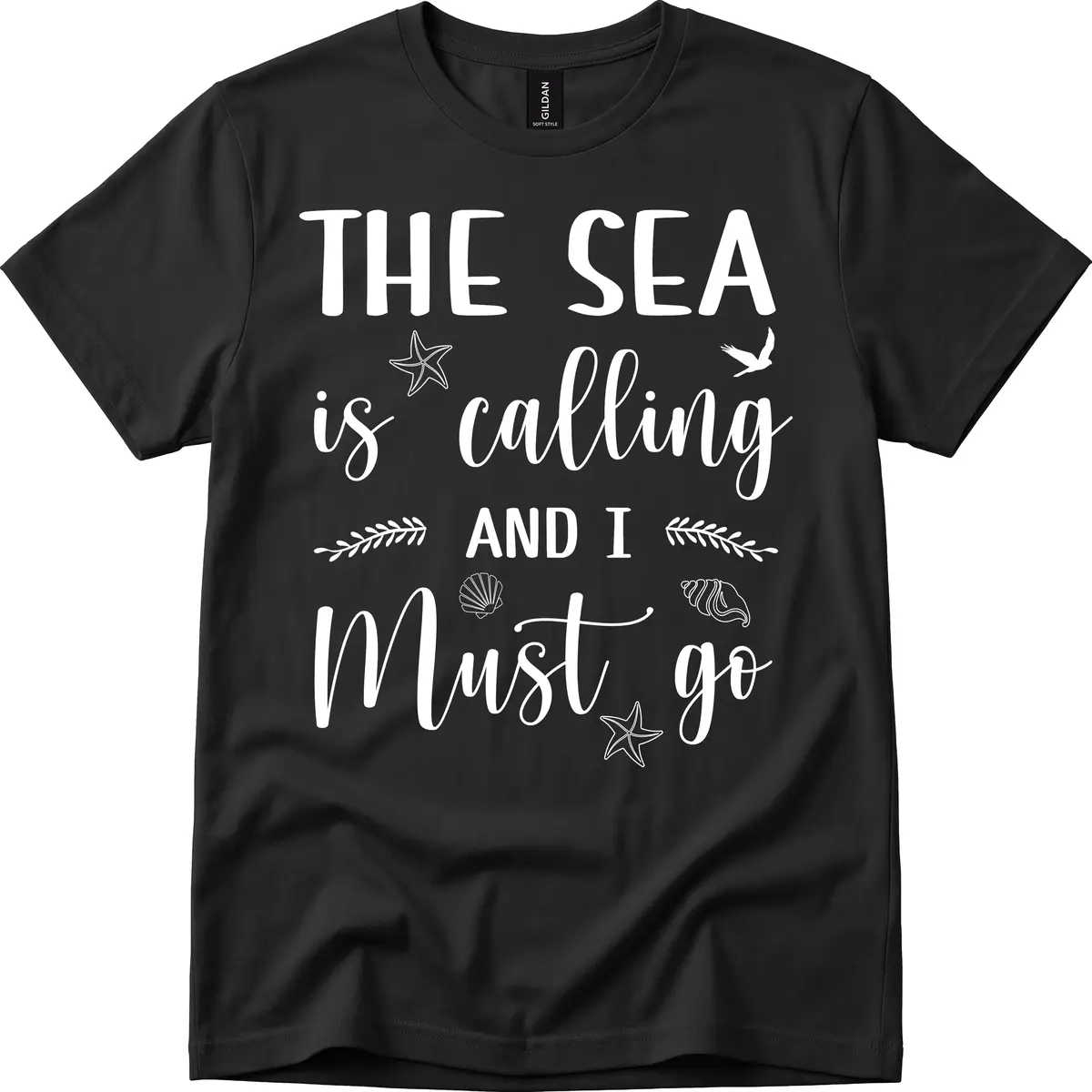 The Sea Is Calling T-Shirt in Black