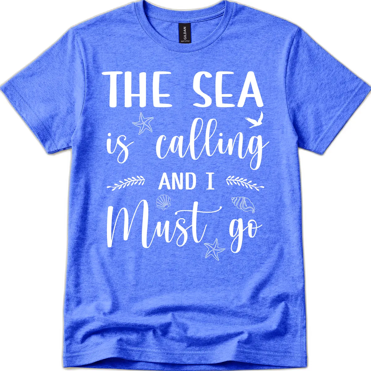 The Sea Is Calling T-Shirt in Heather Royal