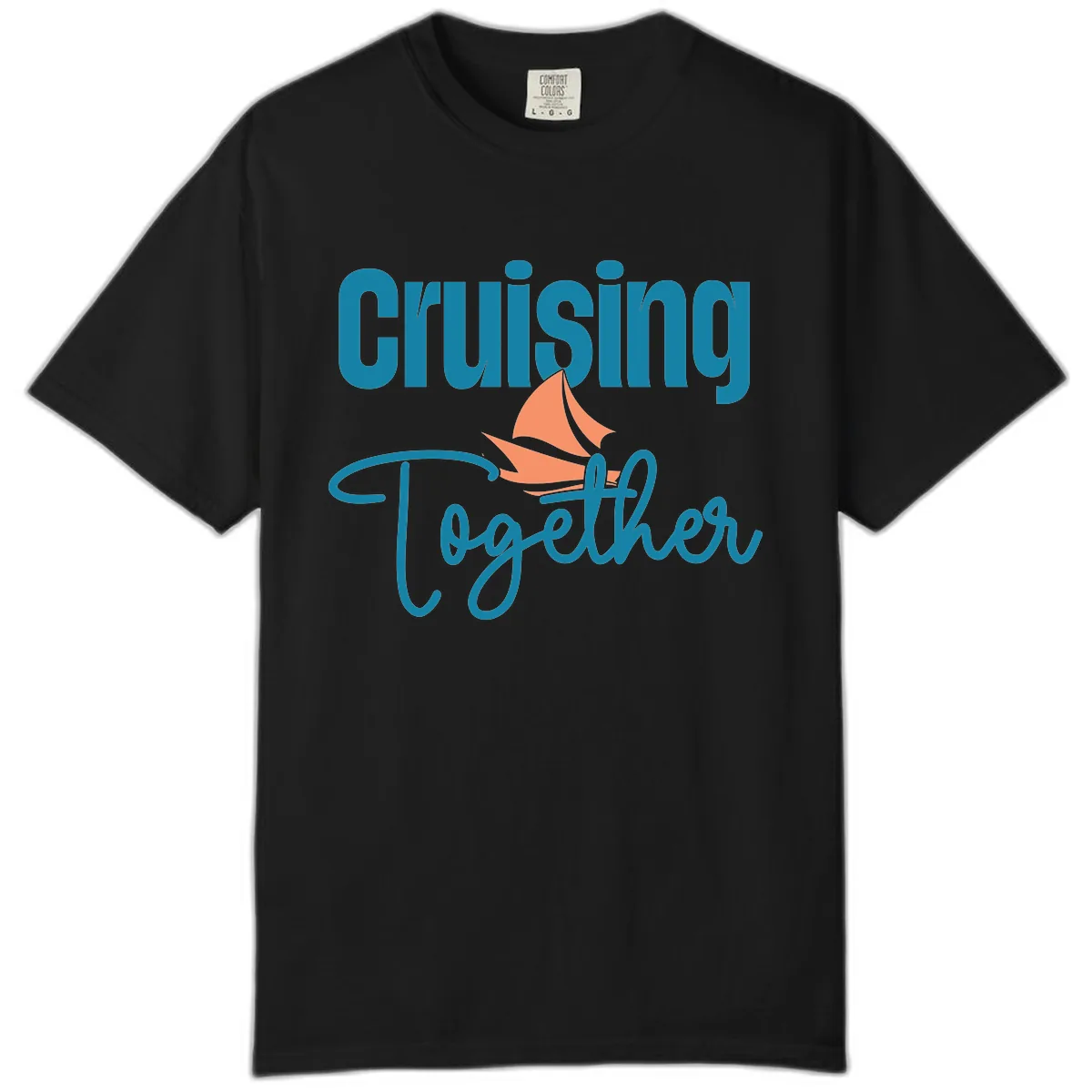 Cruising Together Sailboat Comfort Color in Black