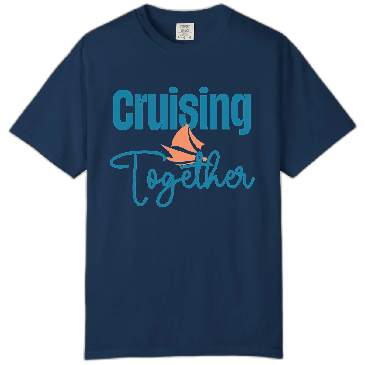 Cruising Together Sailboat Comfort Color in Navy