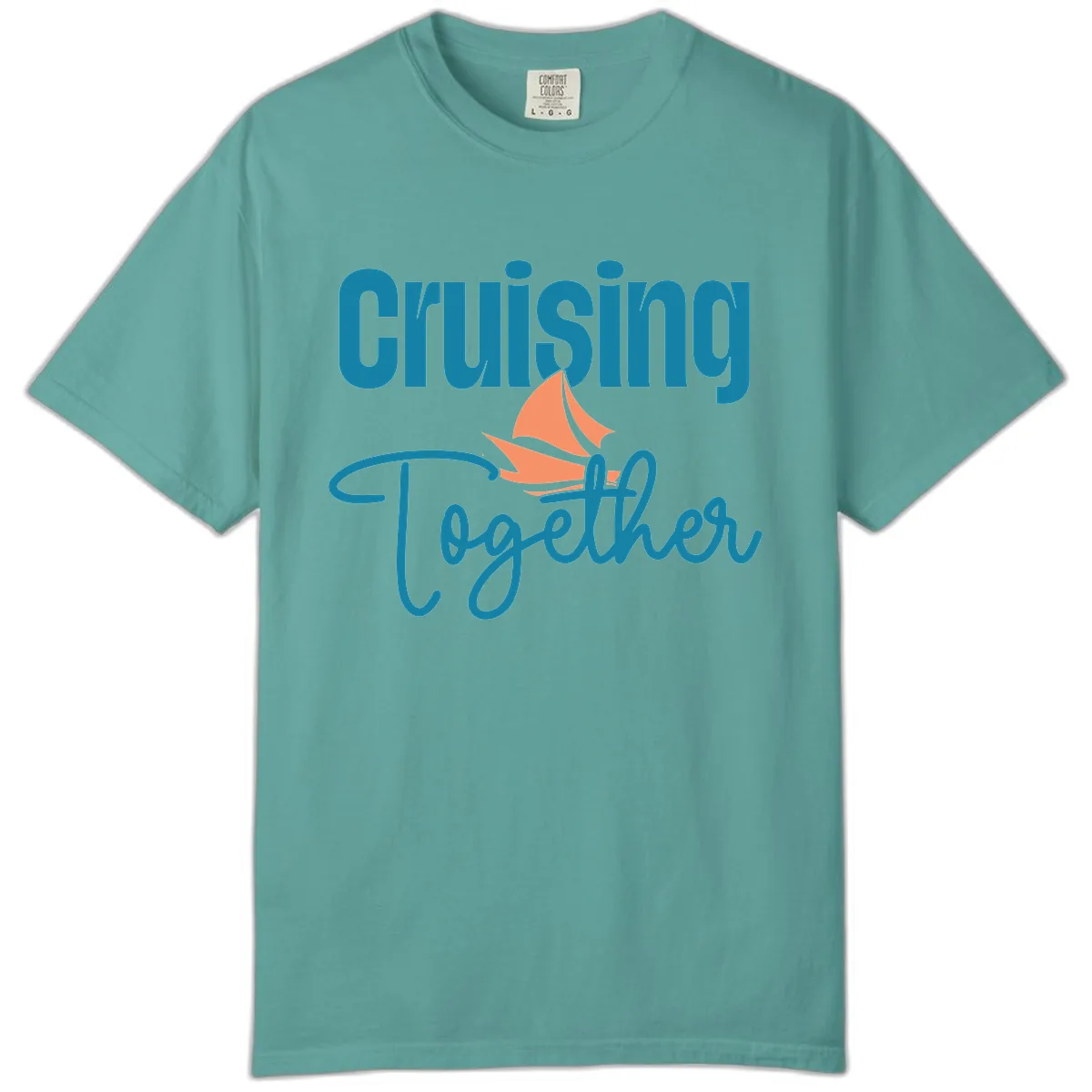 Cruising Together Sailboat Comfort Color in Seafoam