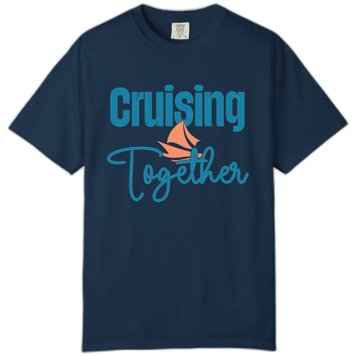 Cruising Together Sailboat Comfort Color in True Navy