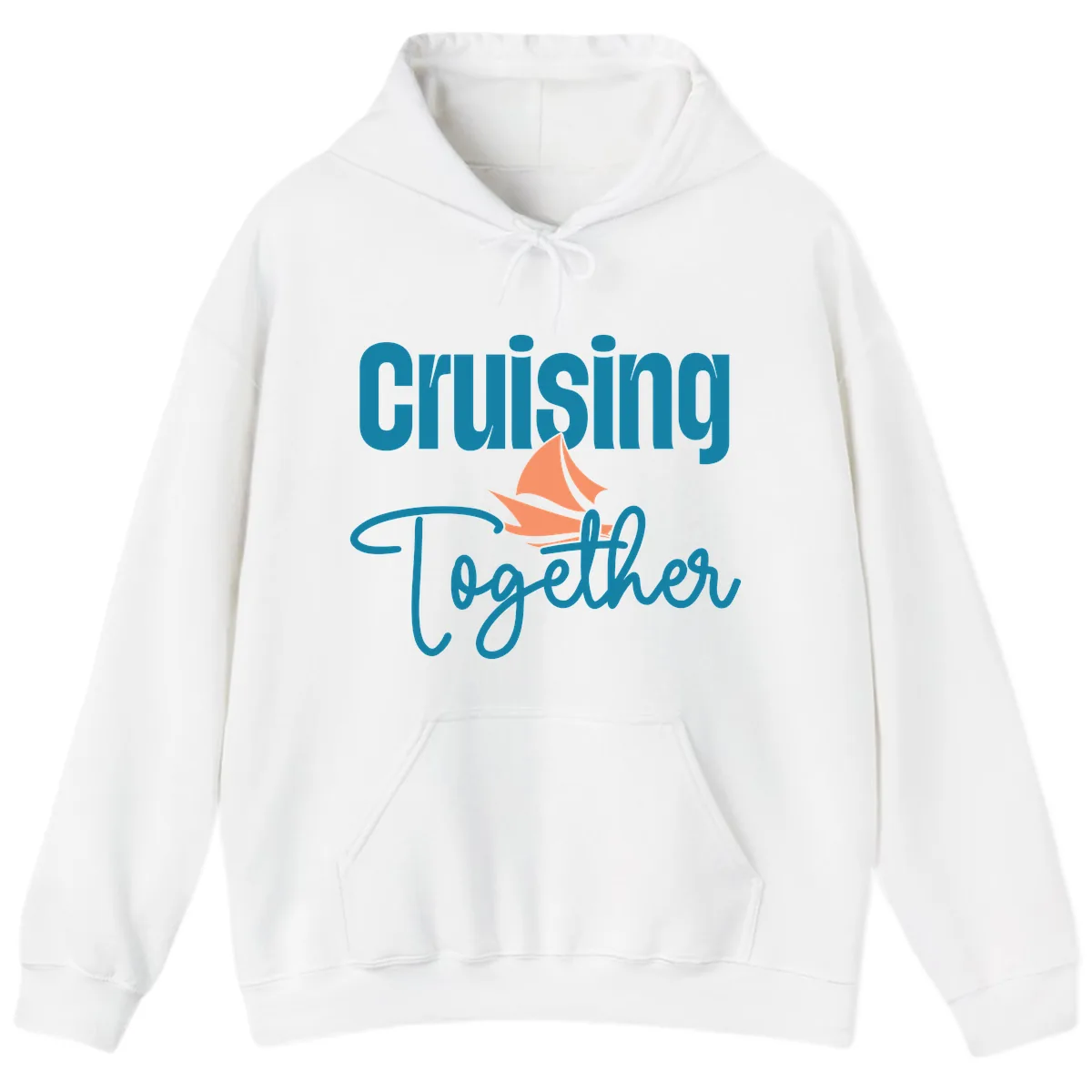 Cruising Together Sailboat Hoodie in White